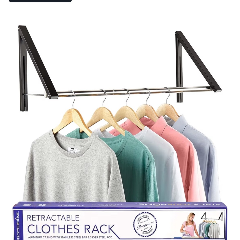 Retractable Clothes Rack with Black Frame